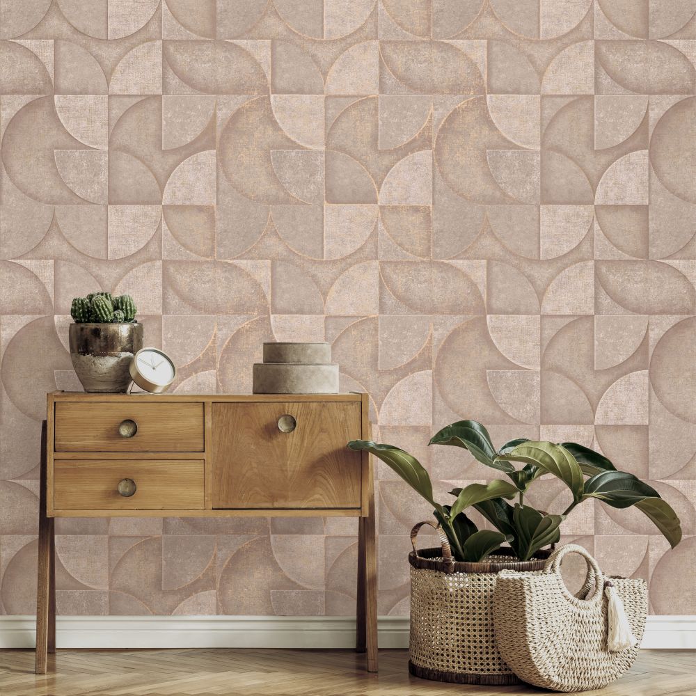 Stone Circles Wallpaper - Warm Taupe - by Albany