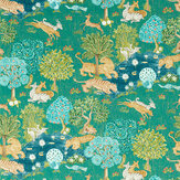 Pamir Garden Fabric - Teal - by Sanderson. Click for more details and a description.