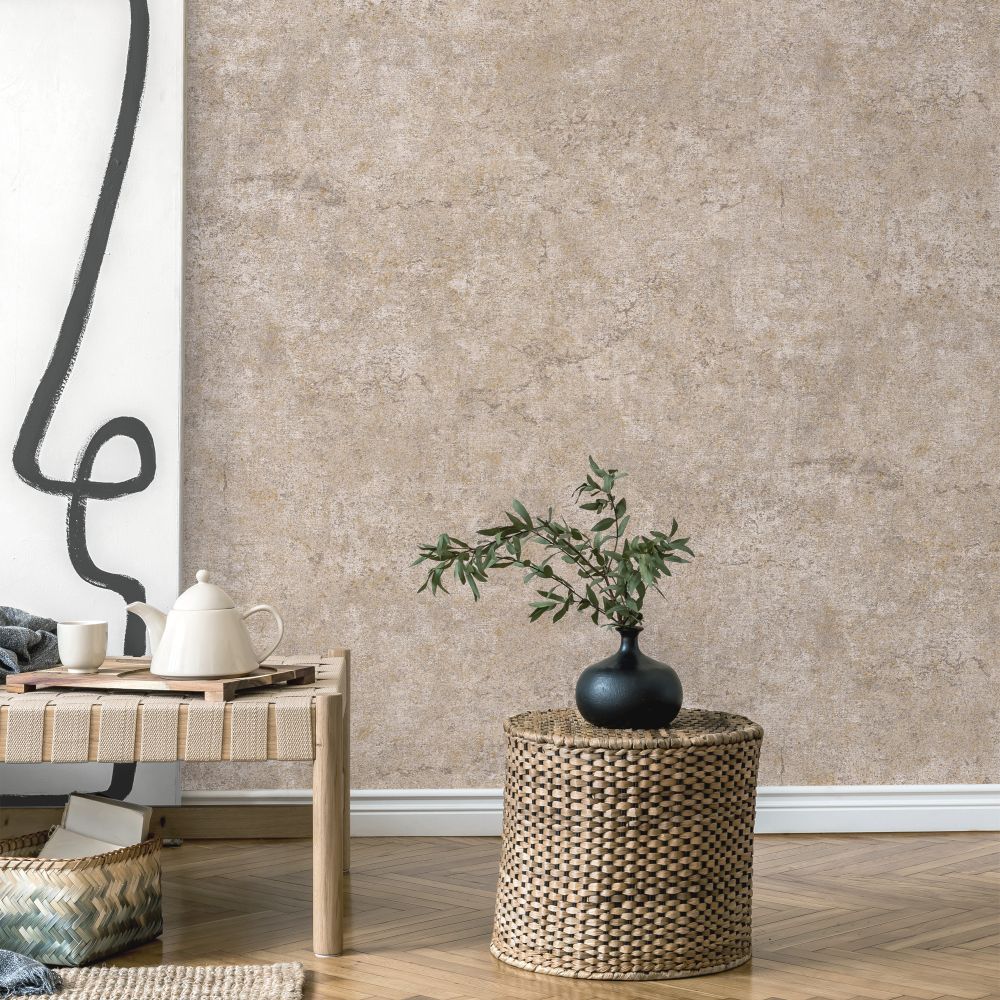 Stone Texture Wallpaper - Warm Taupe - by Albany