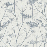 Wild Chervil Wallpaper - Dove & Silver - by Clarissa Hulse. Click for more details and a description.