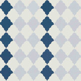 Quilted Harlequin Wallpaper - Two Blues - by Barneby Gates. Click for more details and a description.