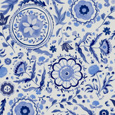 Festival Flowers Wallpaper - Blue - by Joules. Click for more details and a description.