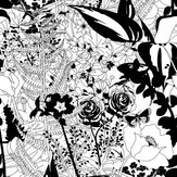 English Garden (B&W) - 10m Wallpaper - Black / White - by Dupenny. Click for more details and a description.