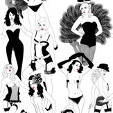 Burlesque Ltd Ed - 10m Wallpaper - Black / White - by Dupenny. Click for more details and a description.
