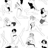 Pin-Up (B&W) - 10m Wallpaper - Black / White - by Dupenny. Click for more details and a description.