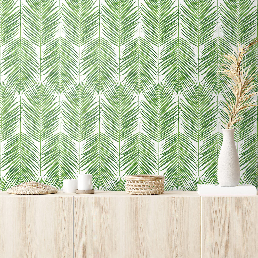 Marina Palm by Etten - Green - Wallpaper : Wallpaper Direct