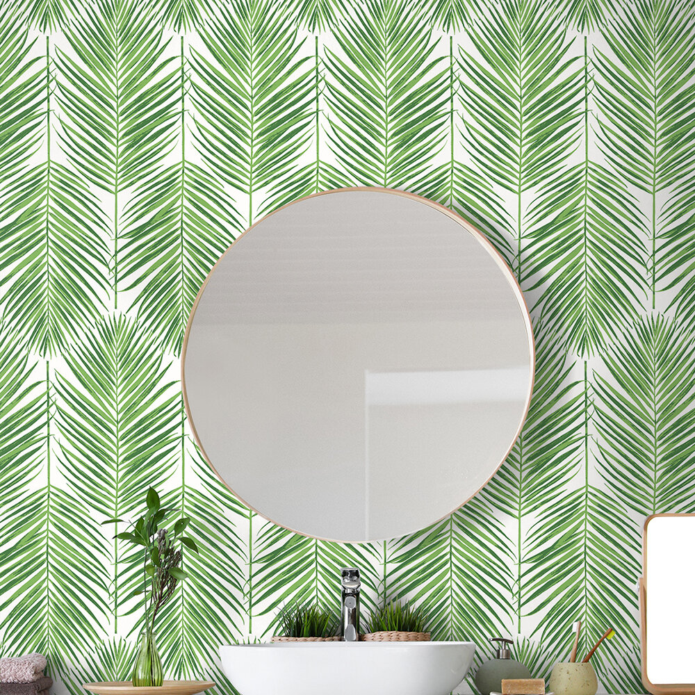 Marina Palm by Etten - Green - Wallpaper : Wallpaper Direct