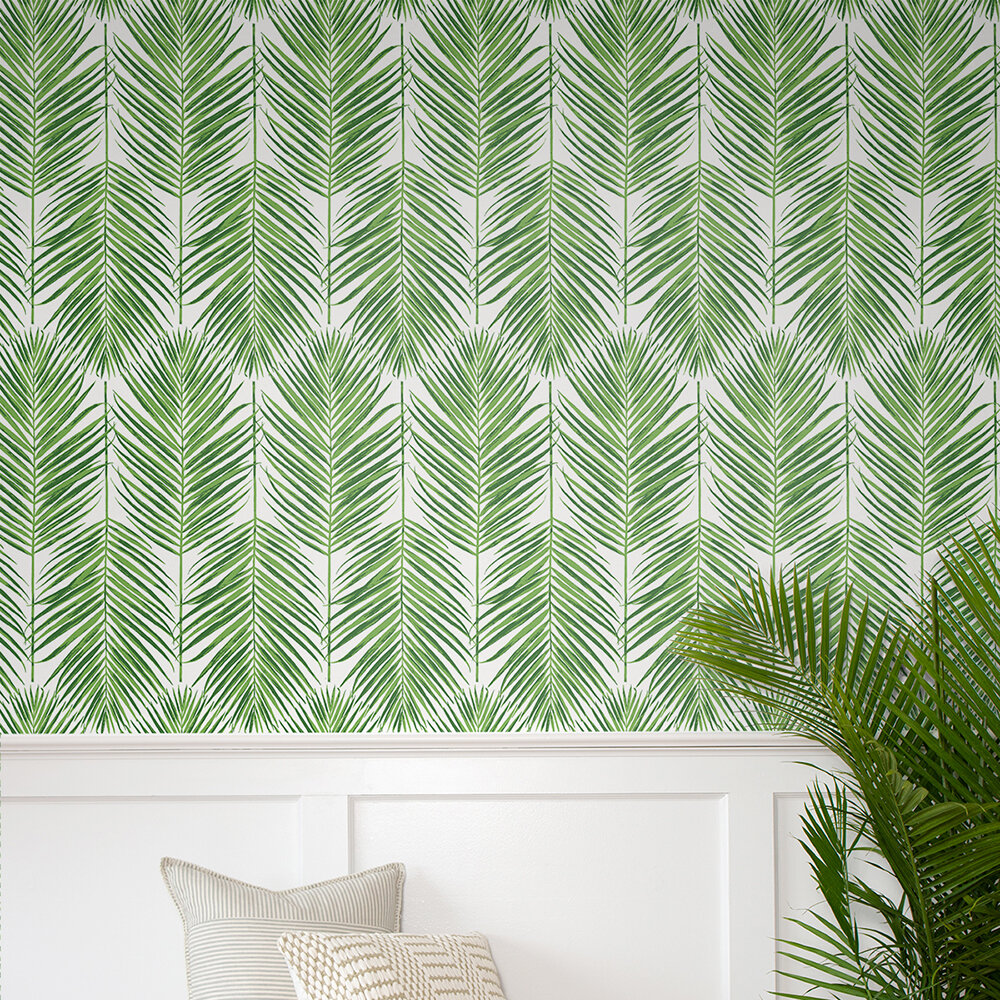 Marina Palm by Etten - Green - Wallpaper : Wallpaper Direct