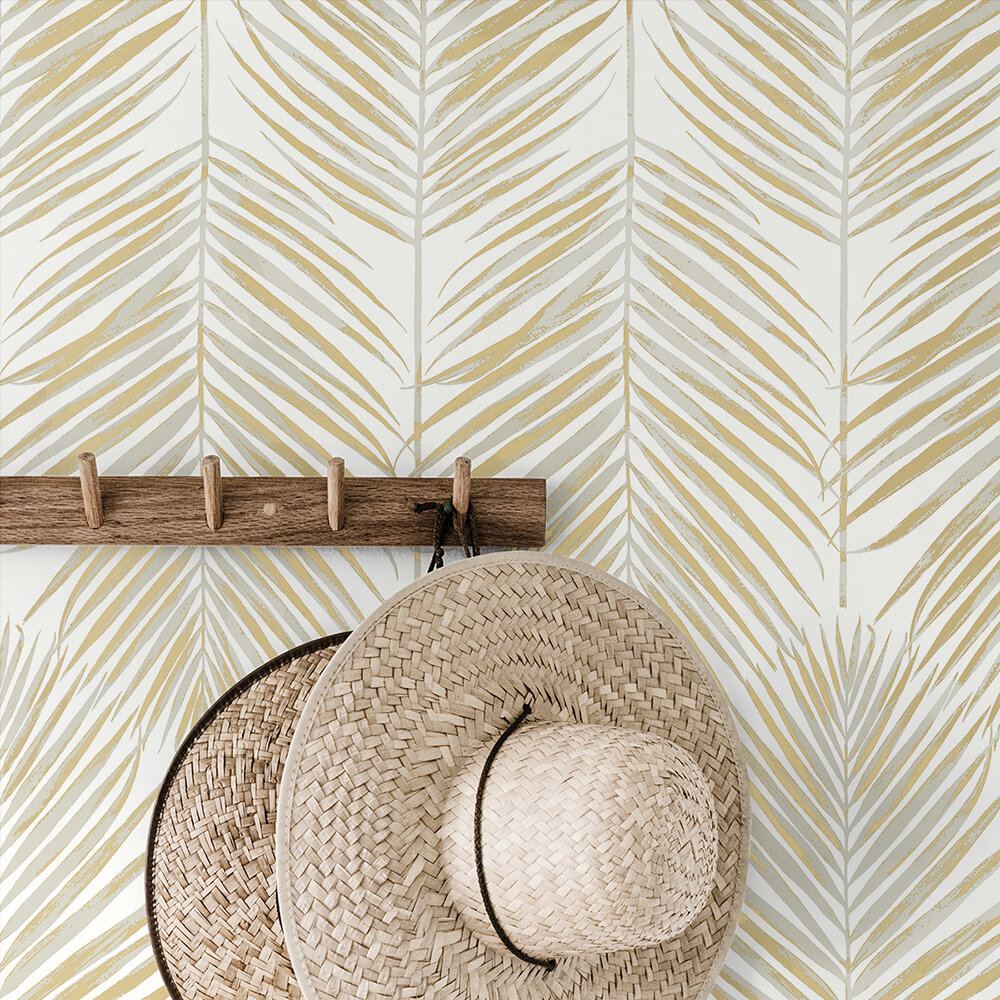 Marina Palm by Etten - Natural - Wallpaper : Wallpaper Direct