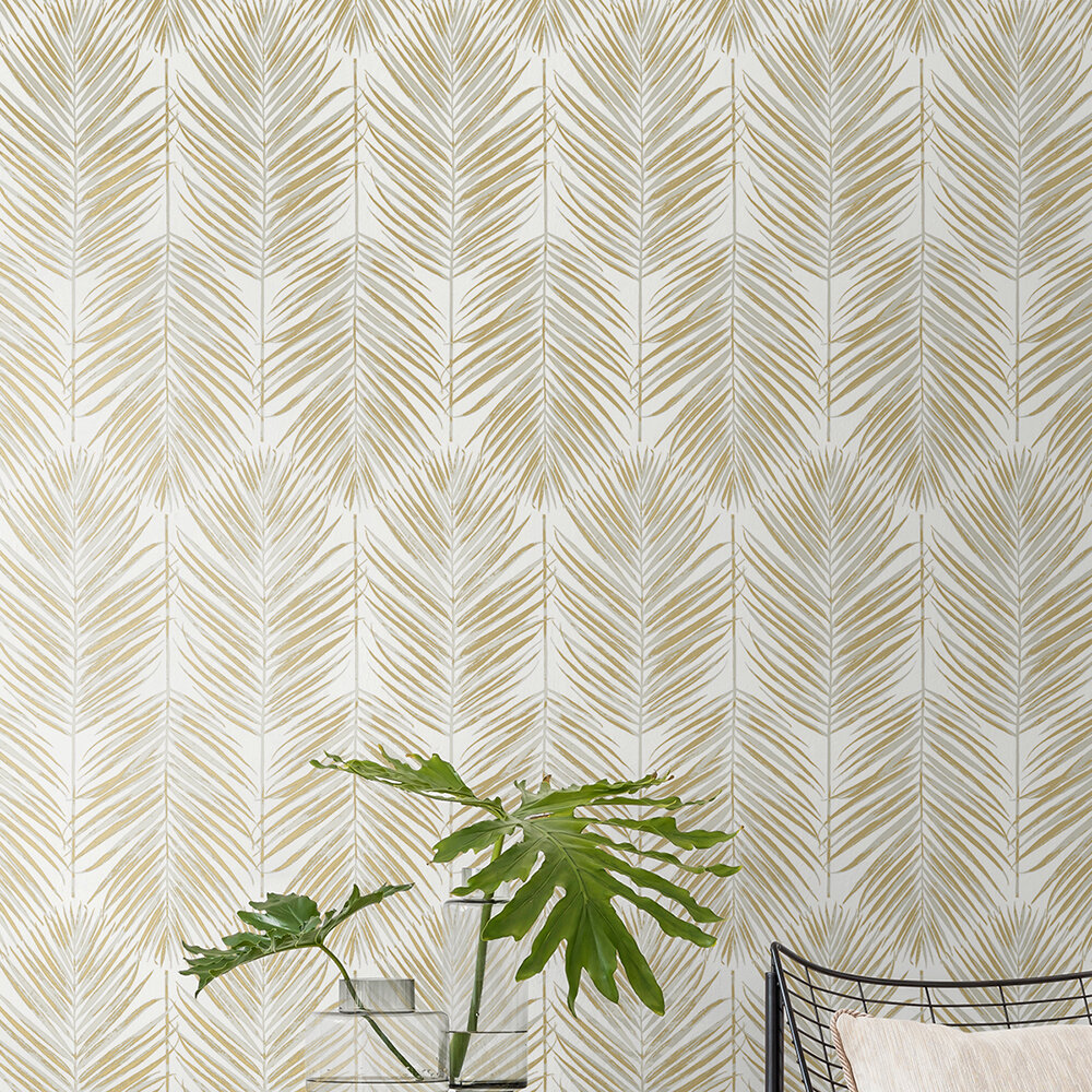 Marina Palm by Etten - Natural - Wallpaper : Wallpaper Direct