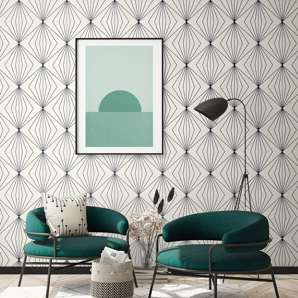 Diamond Vector Wallpaper - White - by Etten