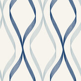 Papier peint Wave Ogee - Bleu - Etten. Cliquez pour en savoir plus et lire la description.