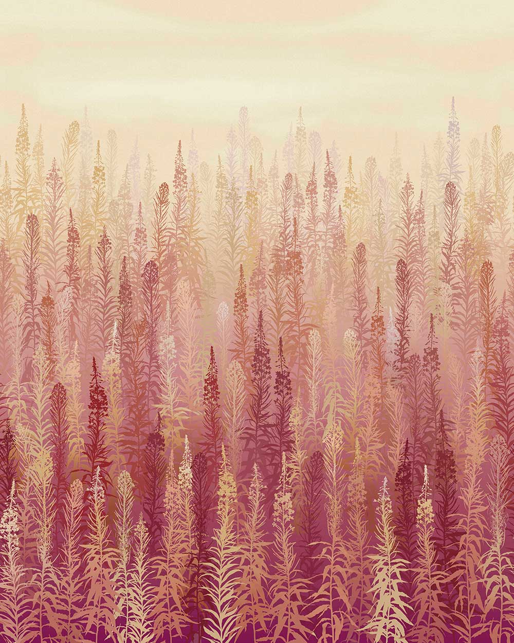 Willowherb Mural - Autumn - by Clarissa Hulse