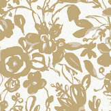 Papier peint Brushstroke Floral - Or - York. Cliquez pour en savoir plus et lire la description.