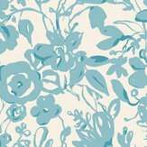 Papier peint Brushstroke Floral - Aqua - York. Cliquez pour en savoir plus et lire la description.