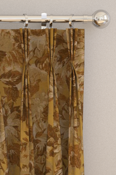 Sunforest Jacquard Curtains - Ochre  - by Clarke & Clarke. Click for more details and a description.