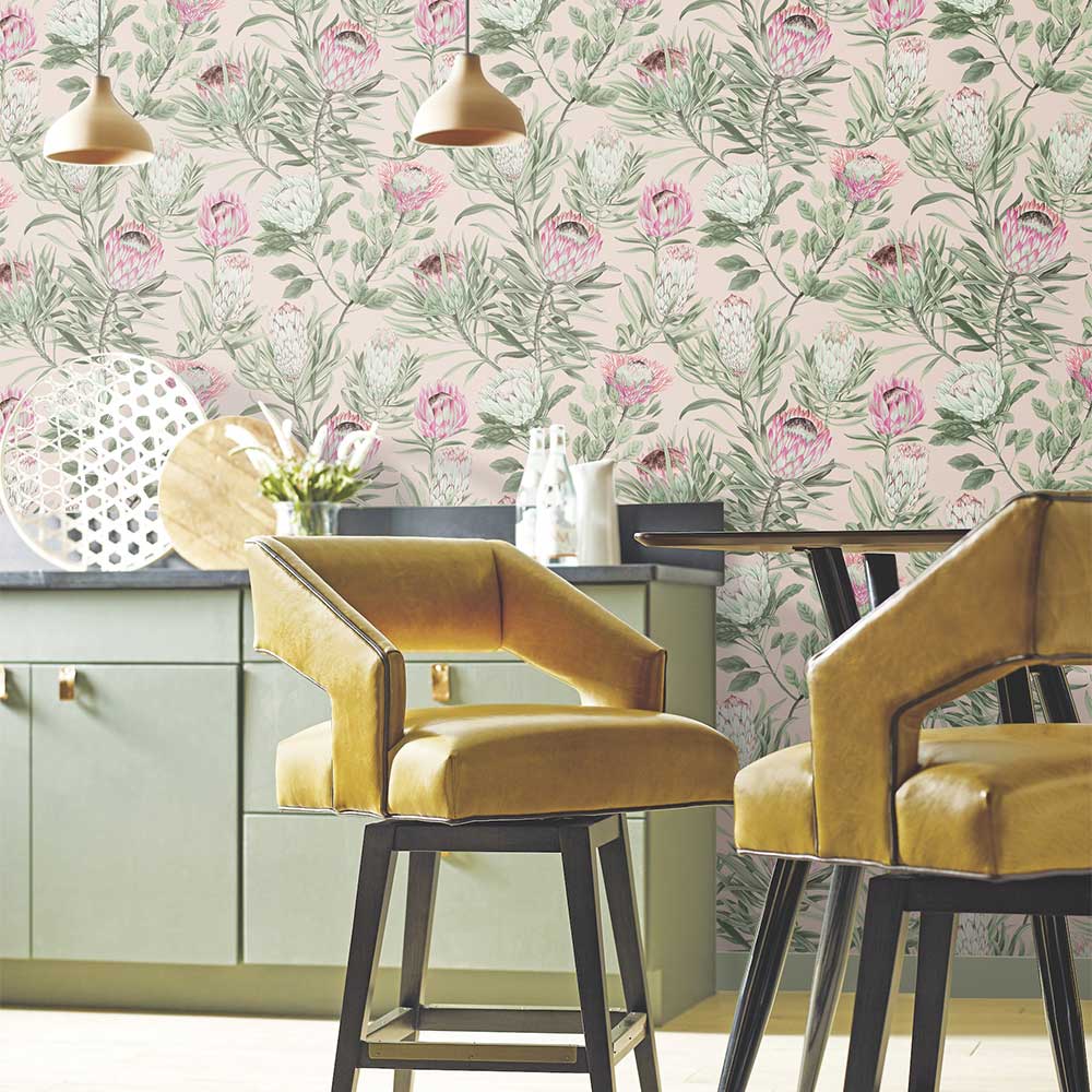 Protea  Wallpaper - Blush - by York