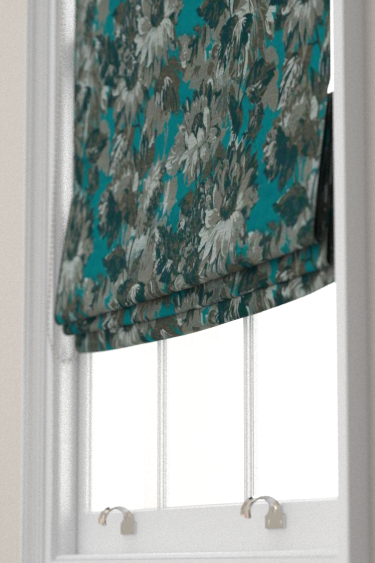 Sunforest Jacquard Blind - Peacock  - by Clarke & Clarke. Click for more details and a description.