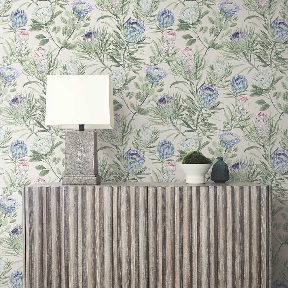Protea  Wallpaper - Blue - by York