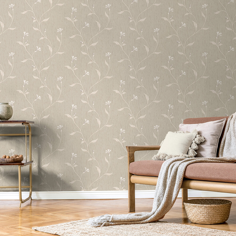 Bellagio Floral Wallpaper - Taupe - by Albany