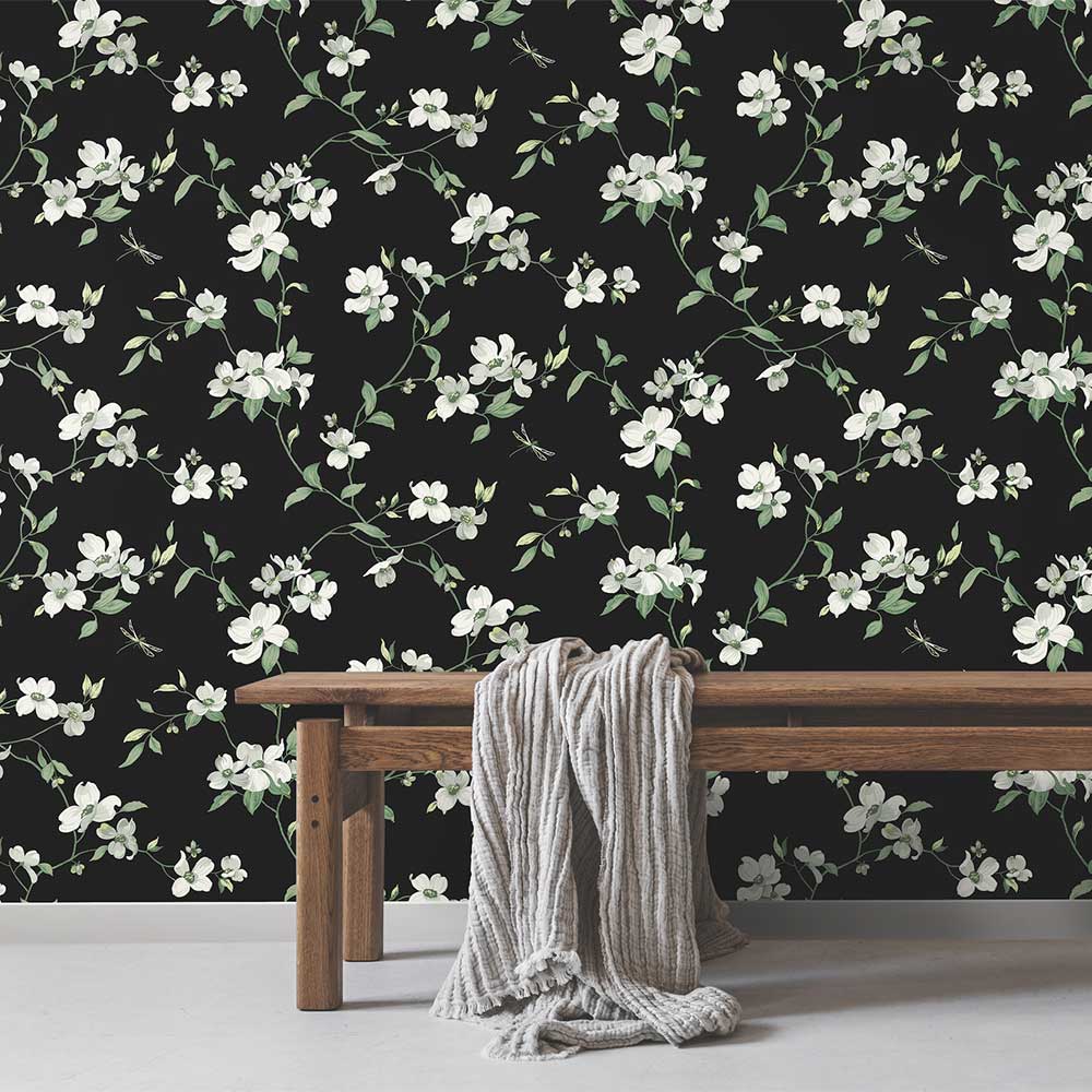 Dogwood Wallpaper - Monochrome - by York