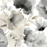 Watercolour Bouquet Wallpaper - Monochrome - by York
