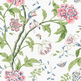 Papier peint Teahouse Floral - Blanc et rosé - York. Cliquez pour en savoir plus et lire la description.