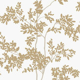 Papier peint Lunaria Silhouette - Blanc et or - York. Cliquez pour en savoir plus et lire la description.