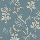 Bellflower Wallpaper - Navy - by Colefax and Fowler. Click for more details and a description.