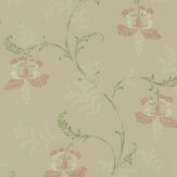Bellflower Wallpaper - Pink / Green - by Colefax and Fowler. Click for more details and a description.