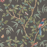 Ashdown Wallpaper - Black - by Colefax and Fowler. Click for more details and a description.