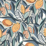 Meyer Wallpaper - Grey / Tangerine - by A Street Prints. Click for more details and a description.