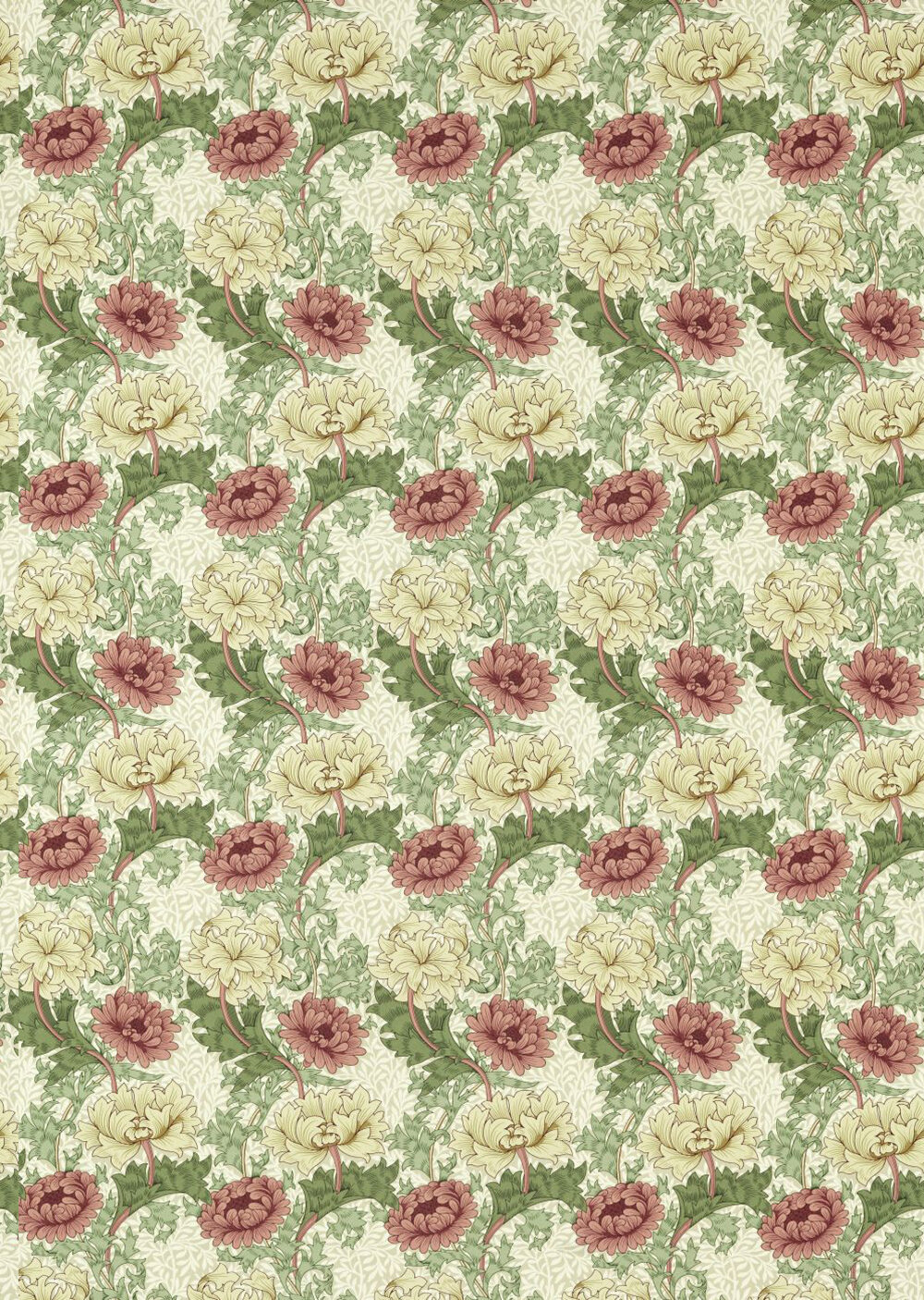 Chrysanthemum Fabric - Russet - by Morris