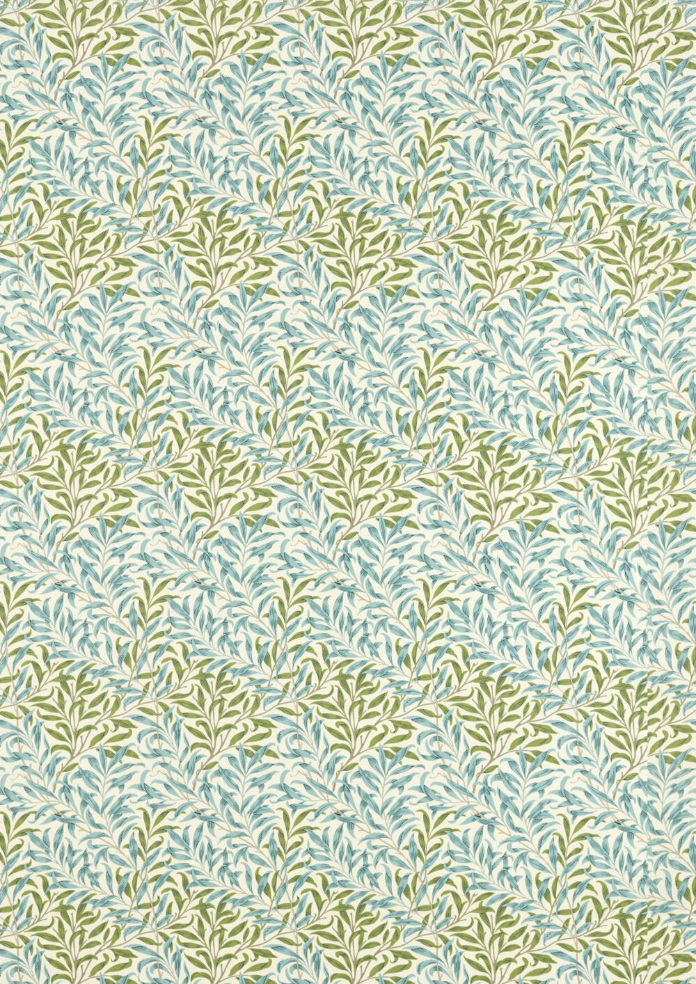 Willow Bough Fabric - Nettle / Sky Blue - by Morris
