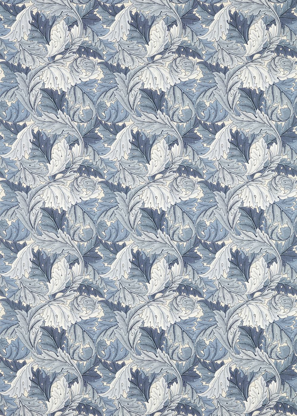 Acanthus Fabric - Indigo - by Morris