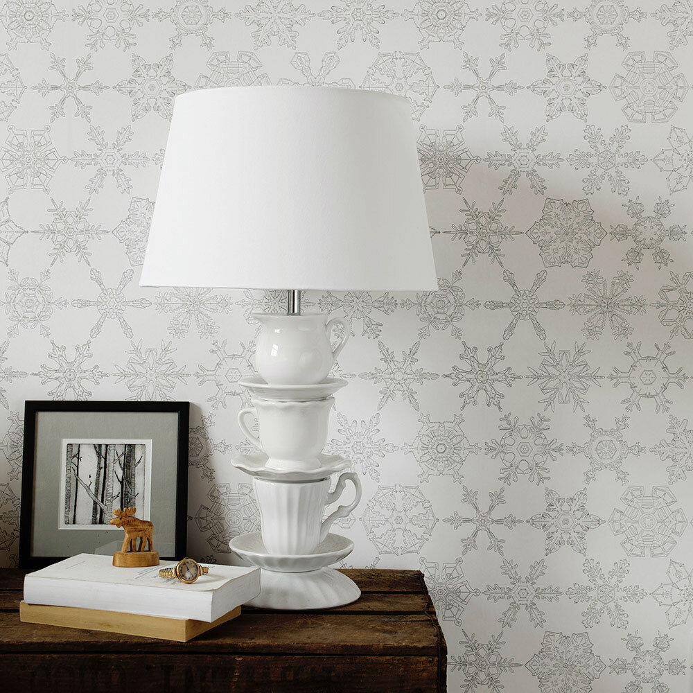 Wilson's Crystals Wallpaper - Grey - by Abigail Edwards