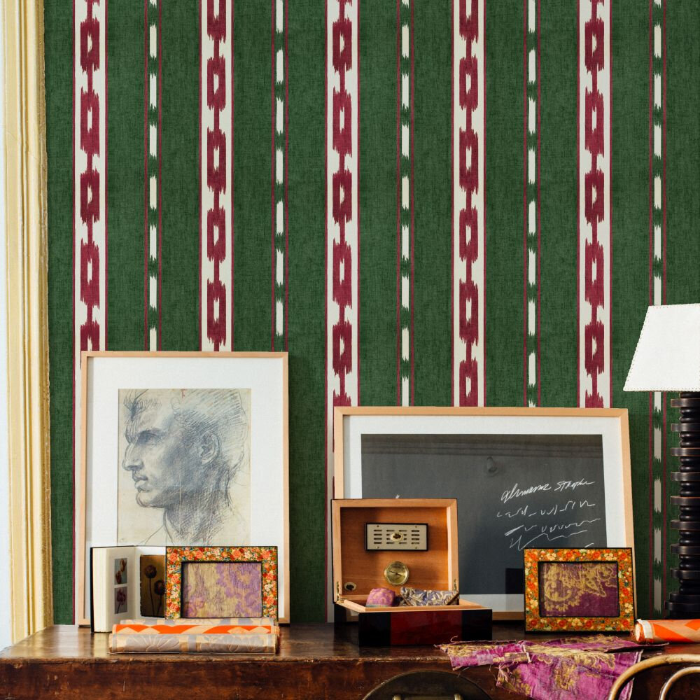 Kente Wallpaper - Green - by Coordonne