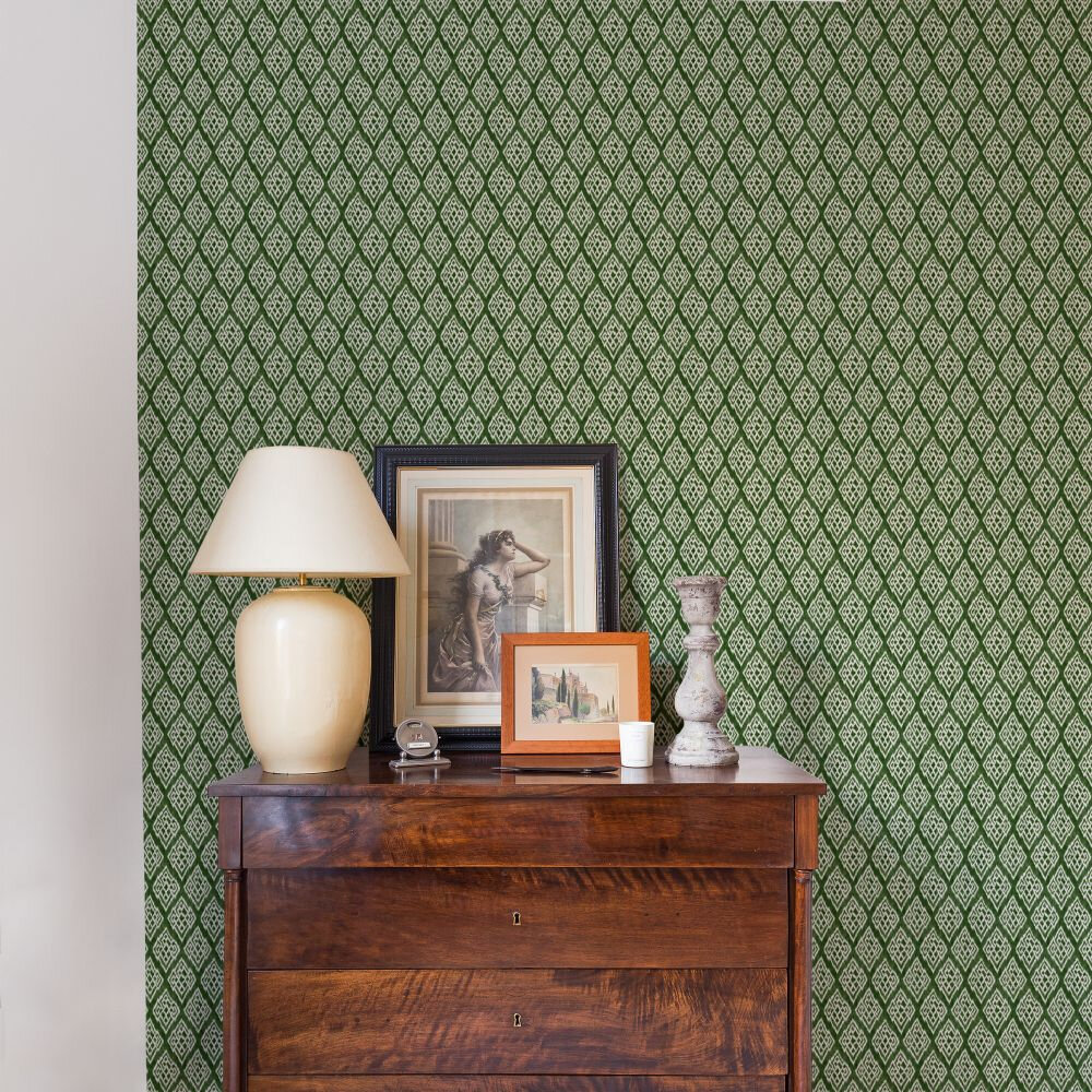 Kasuri Wallpaper - Green - by Coordonne