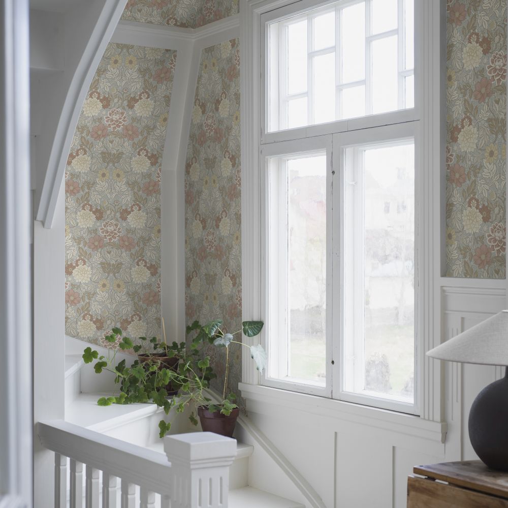 Dahlia Garden Wallpaper - Pastel - by Boråstapeter