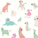Happy Dogs Large Mural - Blush Pink - by Origin Murals. Click for more details and a description.