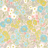 Papier peint Flora - Rosé / vert citron - Ohpopsi. Cliquez pour en savoir plus et lire la description.