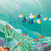 Under The Sea Adventure Large Mural - Jade Green - by Origin Murals. Click for more details and a description.