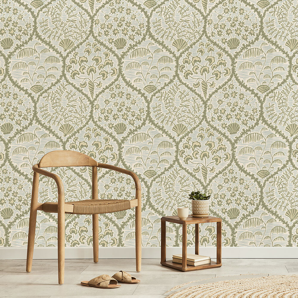 Sowerby by Josephine Munsey - Soft Olive and Shortwood - Wallpaper ...