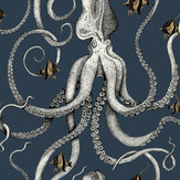 Papier peint Octopoda Grand - Bleu mer profond - Josephine Munsey. Cliquez pour en savoir plus et lire la description.