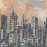 Urban Cityscape Mural - Dusky Orange - by Metropolitan Stories