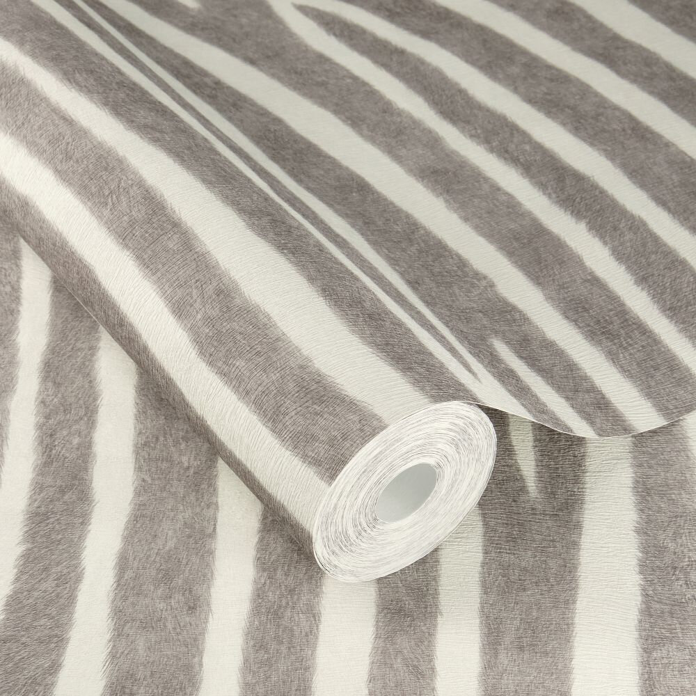 Zebra Stripes Wallpaper - Grey and White - by Albany