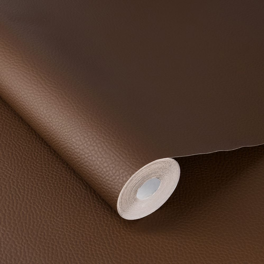 Leather Look Wallpaper - Dark Brown - by Albany