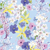 Panoramique Summer Blooms Mural - Bleu - Metropolitan Stories. Cliquez pour en savoir plus et lire la description.