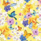 Panoramique Butterflies and Blooms Mural - Jaune - Metropolitan Stories. Cliquez pour en savoir plus et lire la description.
