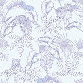 Panoramique Big Cats & Botanicals Mural - Bleu - Metropolitan Stories. Cliquez pour en savoir plus et lire la description.